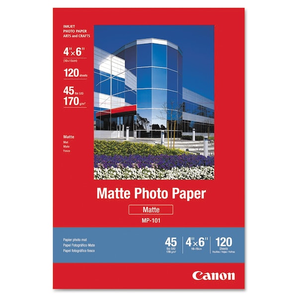 Canon Matte Photo Paper, 4x6, 45lb., White, PK120 7981A014 Zoro
